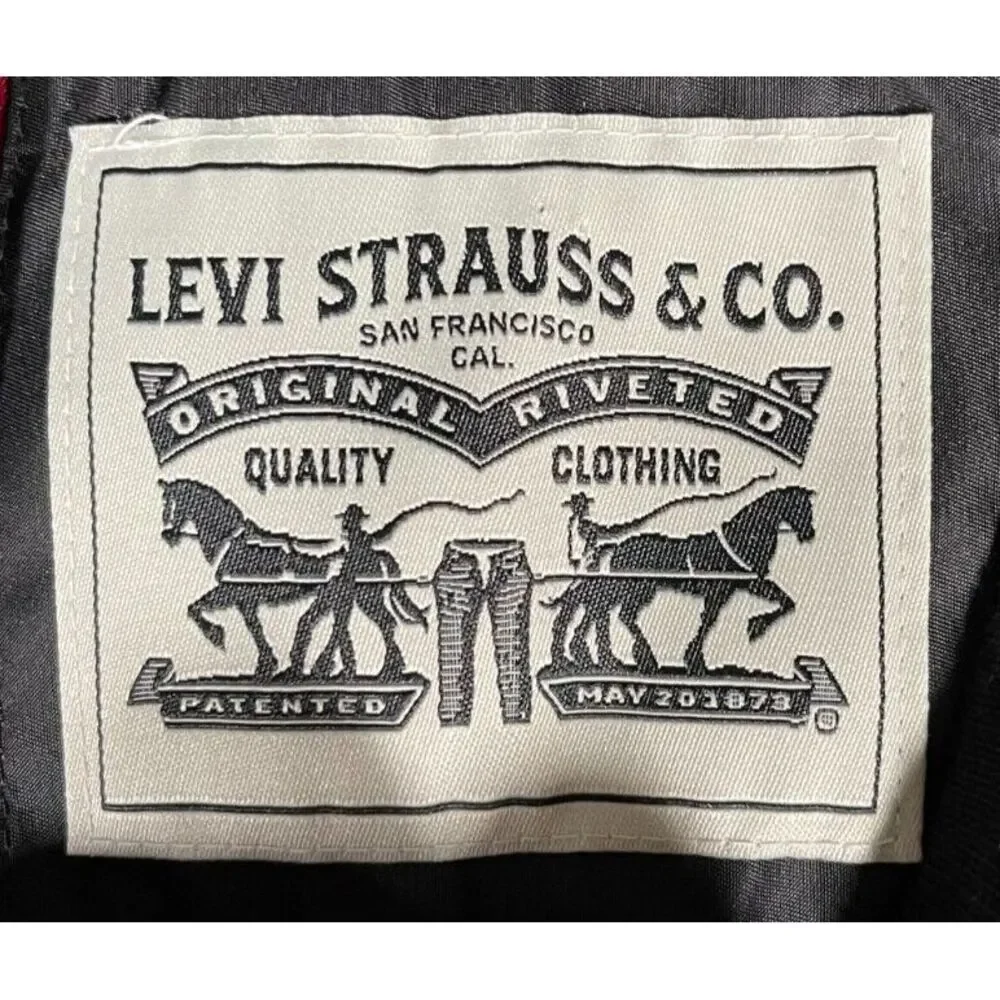 Levis Jacket Mens‎ Large Black Bomber Windbreaker Rain Coat Biker Motorcycle Top